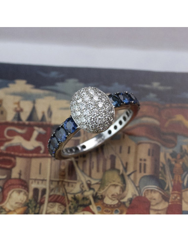 Anillo Zafiro y Diamantes: Elegancia Atemporal para tu Día a Día