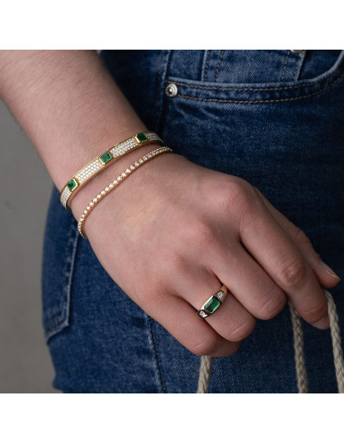 Look ‘Elsa’ Emeralds and Diamonds - Bracelet + Ring