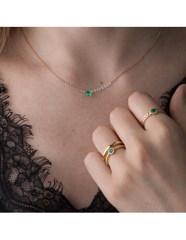 Look “Hope” Emeralds & Diamonds - Necklace + Rings