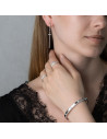 Look "Glamira" Oro Blanco Y Diamantes - Pulsera + Pendientes + Anillos