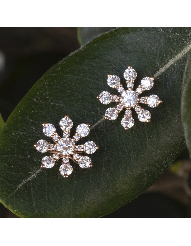 Pendientes Rocío: Flores de Brillantes que Florecen en tu Estilo