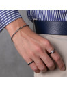 Look John Oro Blanco Y Diamantes para Hombre - Pulsera + Anillos