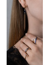 Look Wave Rose Gold Sapphires and Diamonds - 3 Rings + Earrings