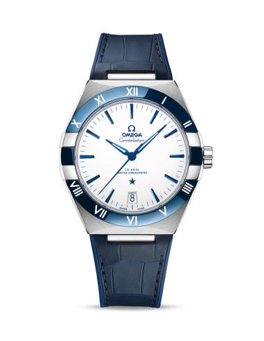 Omega Constellation: Steel Watch with Blue Ceramic Bezel