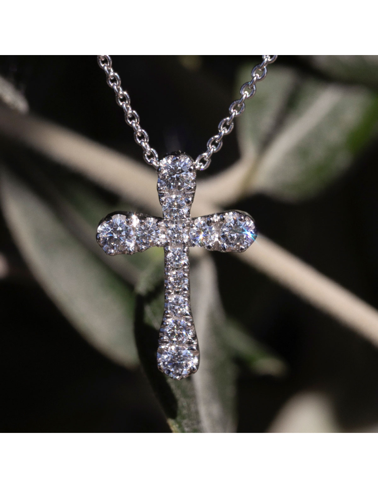 Diamond Cross Necklace: Faith and Elegance in White Gold