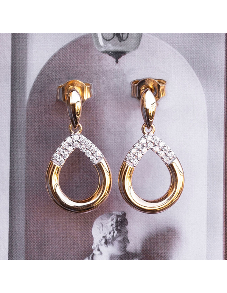 Diamond Teardrop Earrings Yellow Gold | Pure Elegance | PR Jewellers