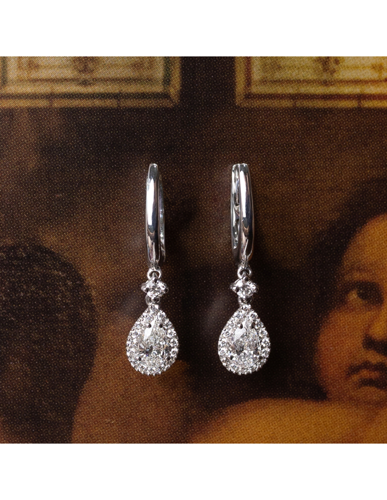 White gold earrings with diamonds Elegance and sophistication