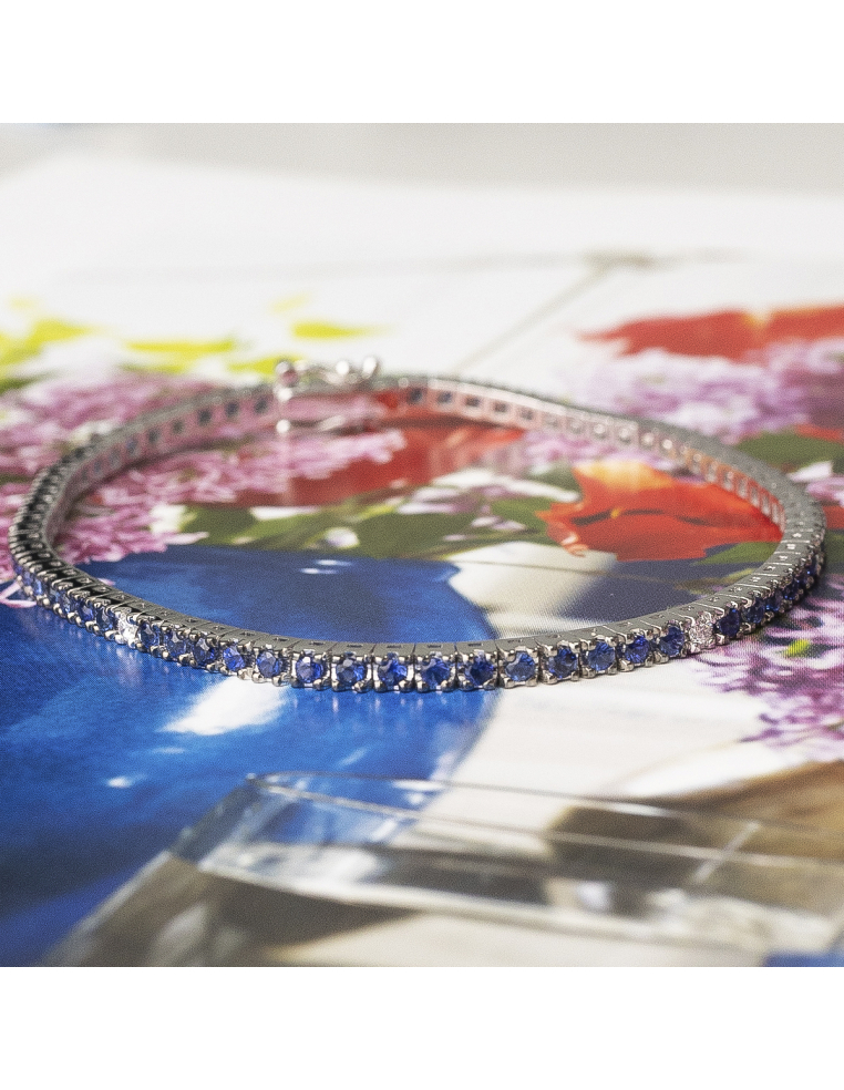 Rivière Luxury Bracelet: Sapphires and Diamonds | PR Jewellers