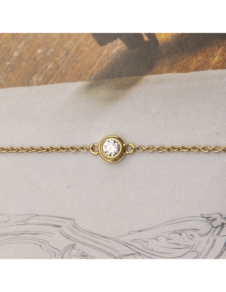 YELLOW GOLD CHAIN BRACELET WITH DIAMOND: CLASSIC ELEGANCE