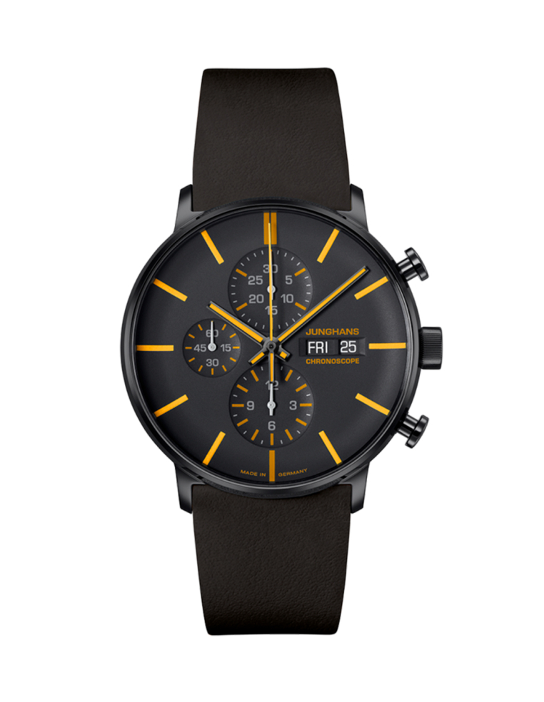 Reloj Junghans Chronoscope: Elegancia Deportiva en Negro