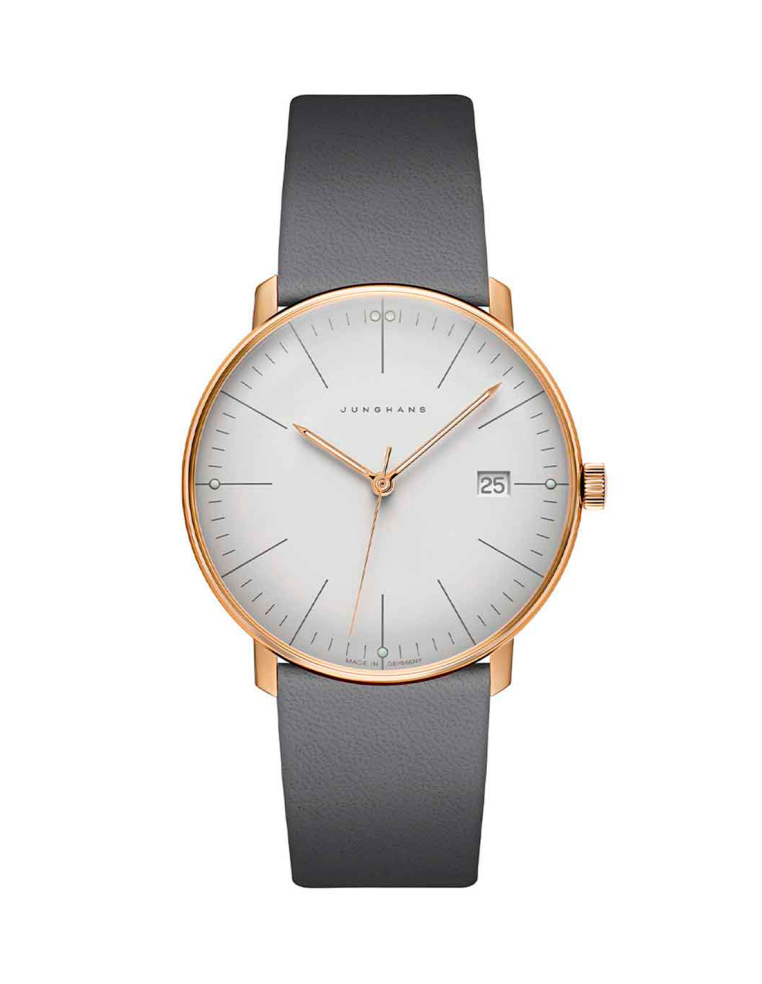 Reloj Junghans para Mujer: Elegancia minimalista en acero y piel gris