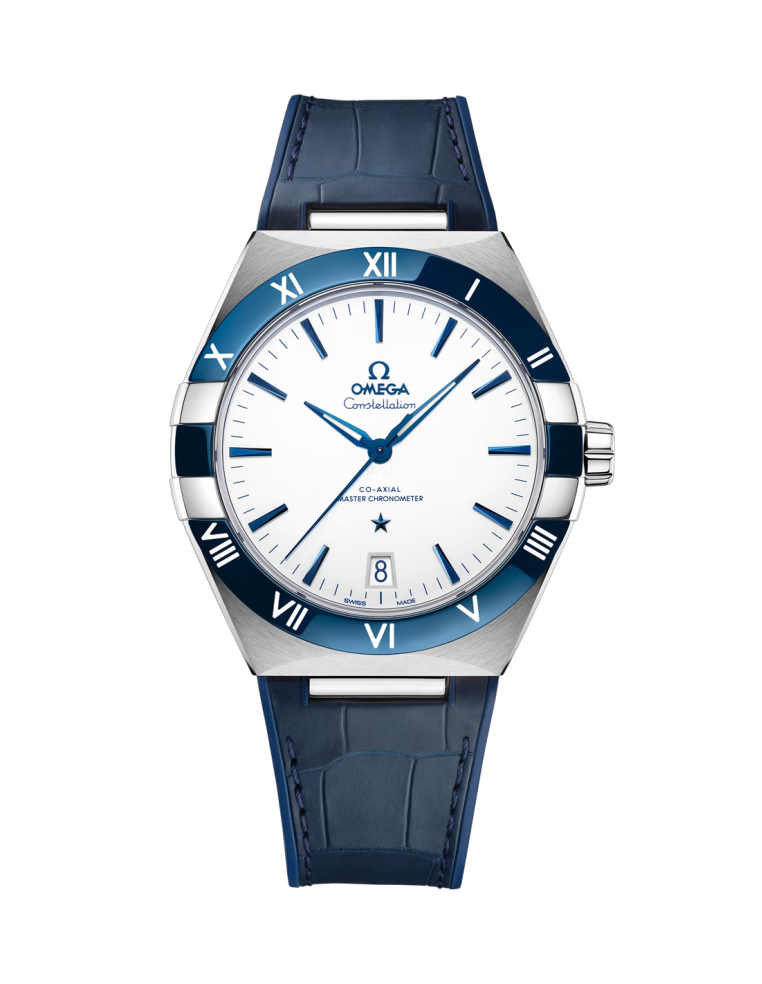 Omega Constellation: Steel Watch with Blue Ceramic Bezel