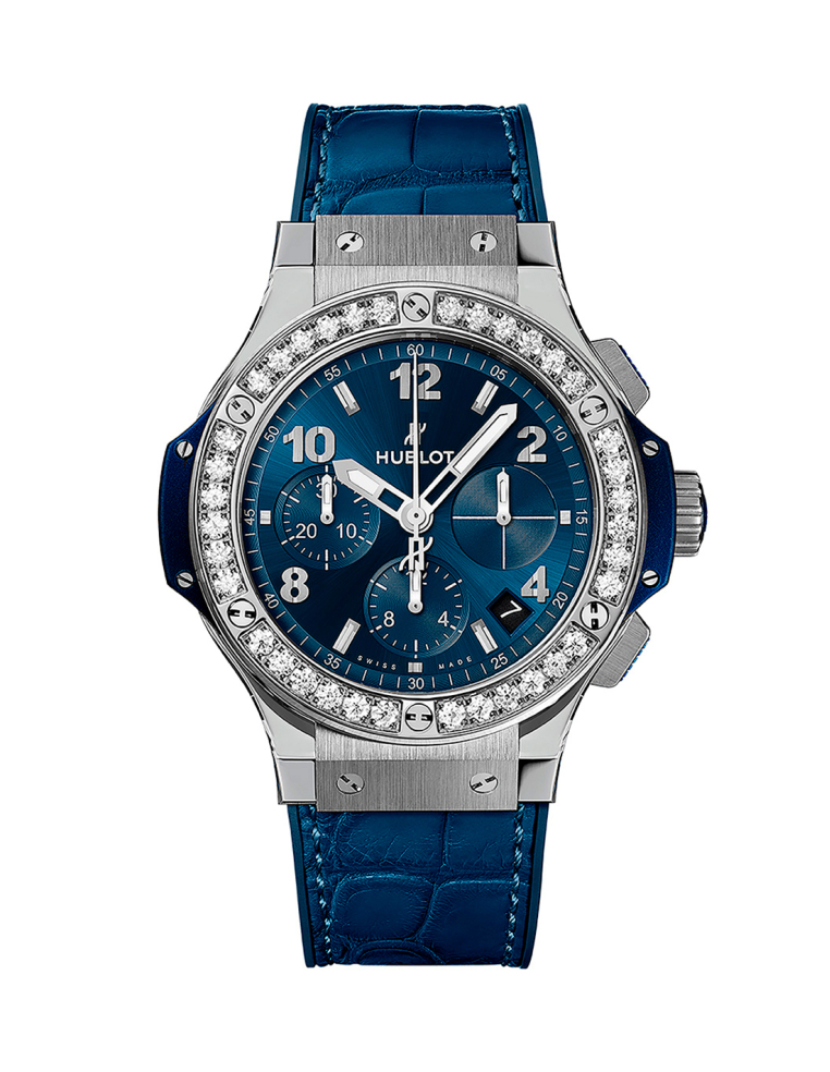 HUBLOT BIG BANG STEEL BLUE DIAMONDS WATCH 41MM