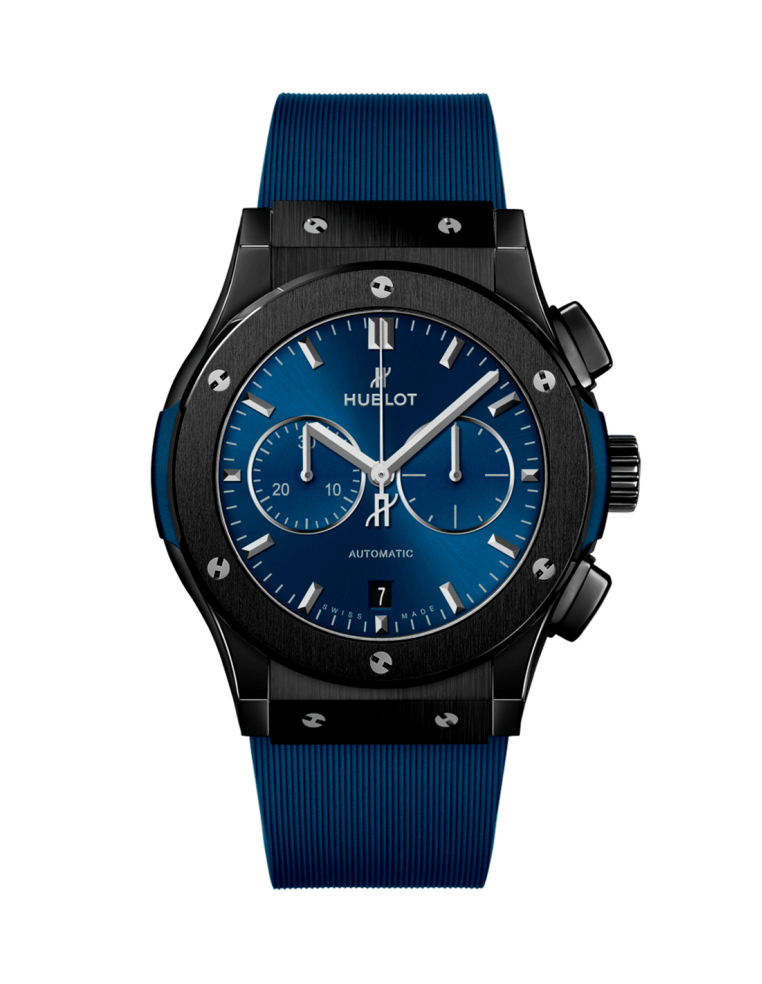 Reloj Hublot: Azul Profundo, Cronógrafo Deportivo y Elegante