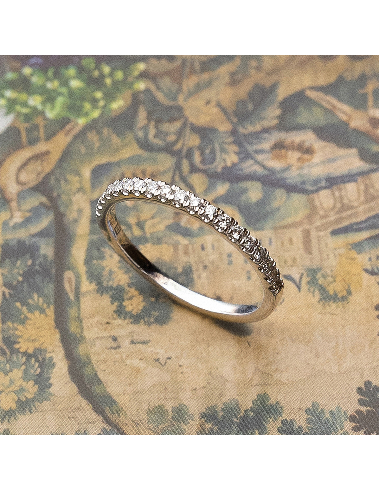 Half Diamond Wedding Ring : Eternity Ring : Elegant Jewelry