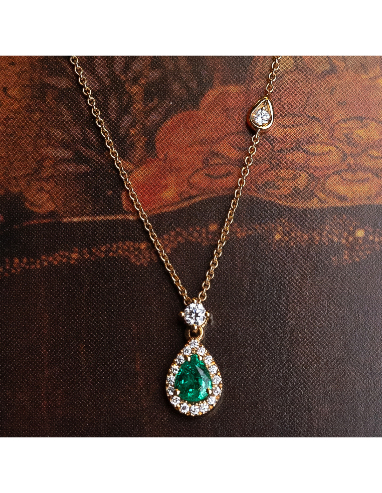 Necklace Emerald 18kt Rose Gold | Exclusive Design PR Jewelers