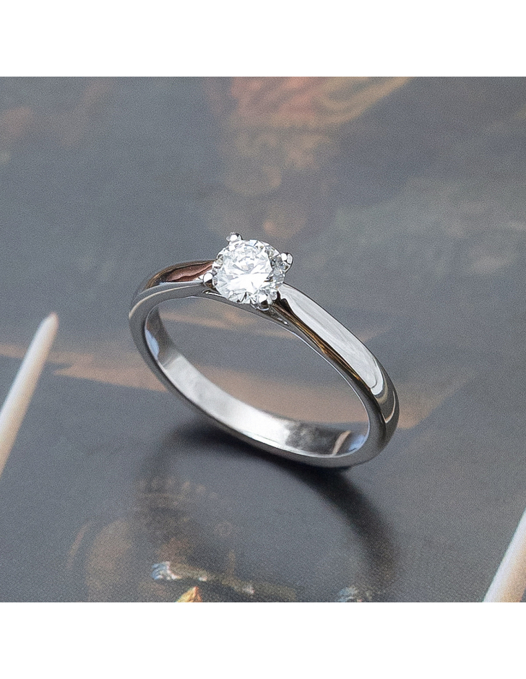 Solitaire Diamond White Gold | Engagement Ring | Elegant Jewelry