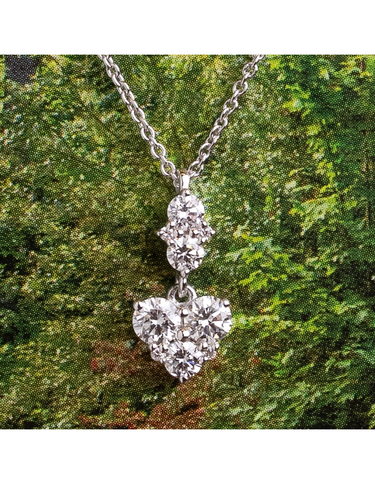 White Gold Necklace with Diamond Heart - Timeless Brilliance