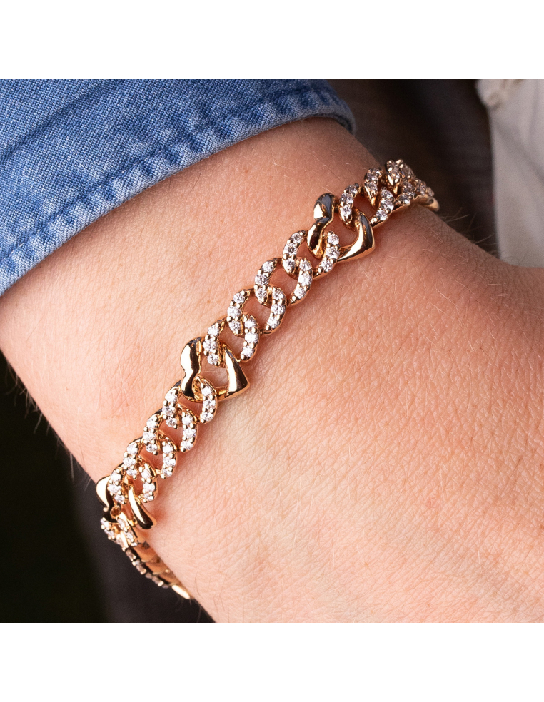 Bracelet in 18Kt rose gold with diamonds: luxury and sophistication