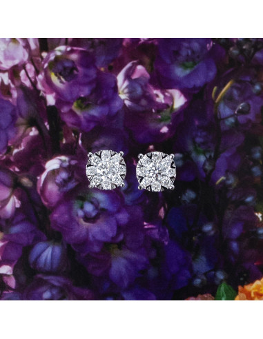 Rosette earrings with diamonds - Unrivalled Elegance